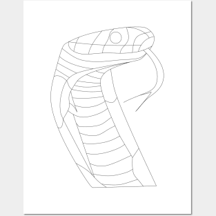 wild snake in line art tattoo design ecopop Posters and Art